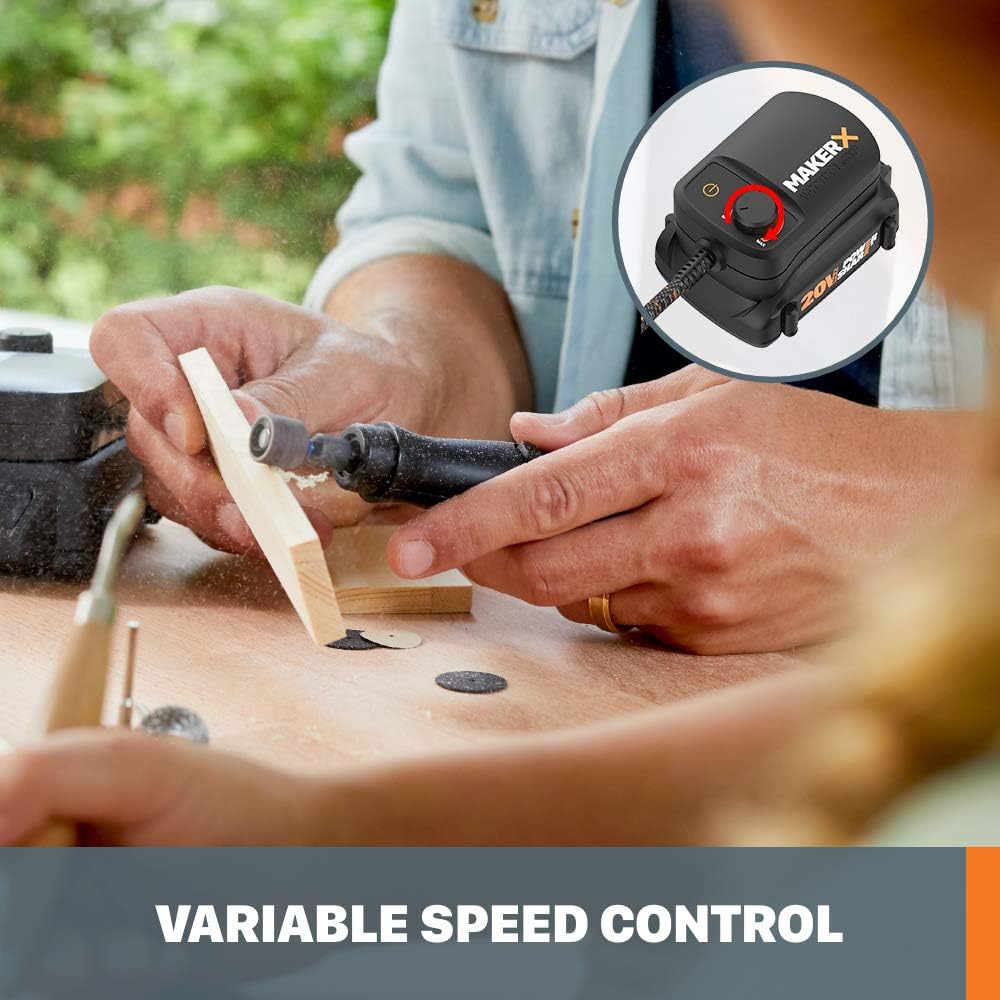 Worx WX989L 20V MAKERX 2-Pc Combo Kit - Rotary Tool + Heat Gun w/ 42 Accessories