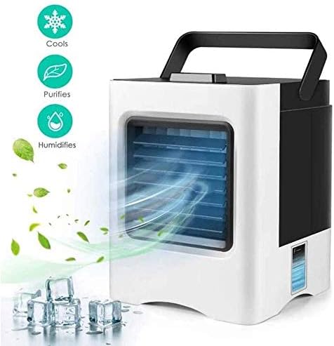 Air Conditioner Cooler Personal Air Cooler USB Coolers,Silent Air Evaporative with 375ml Water Tank,Portable LED Table Fan,Ultra-Quiet Table Fan for Home Office
