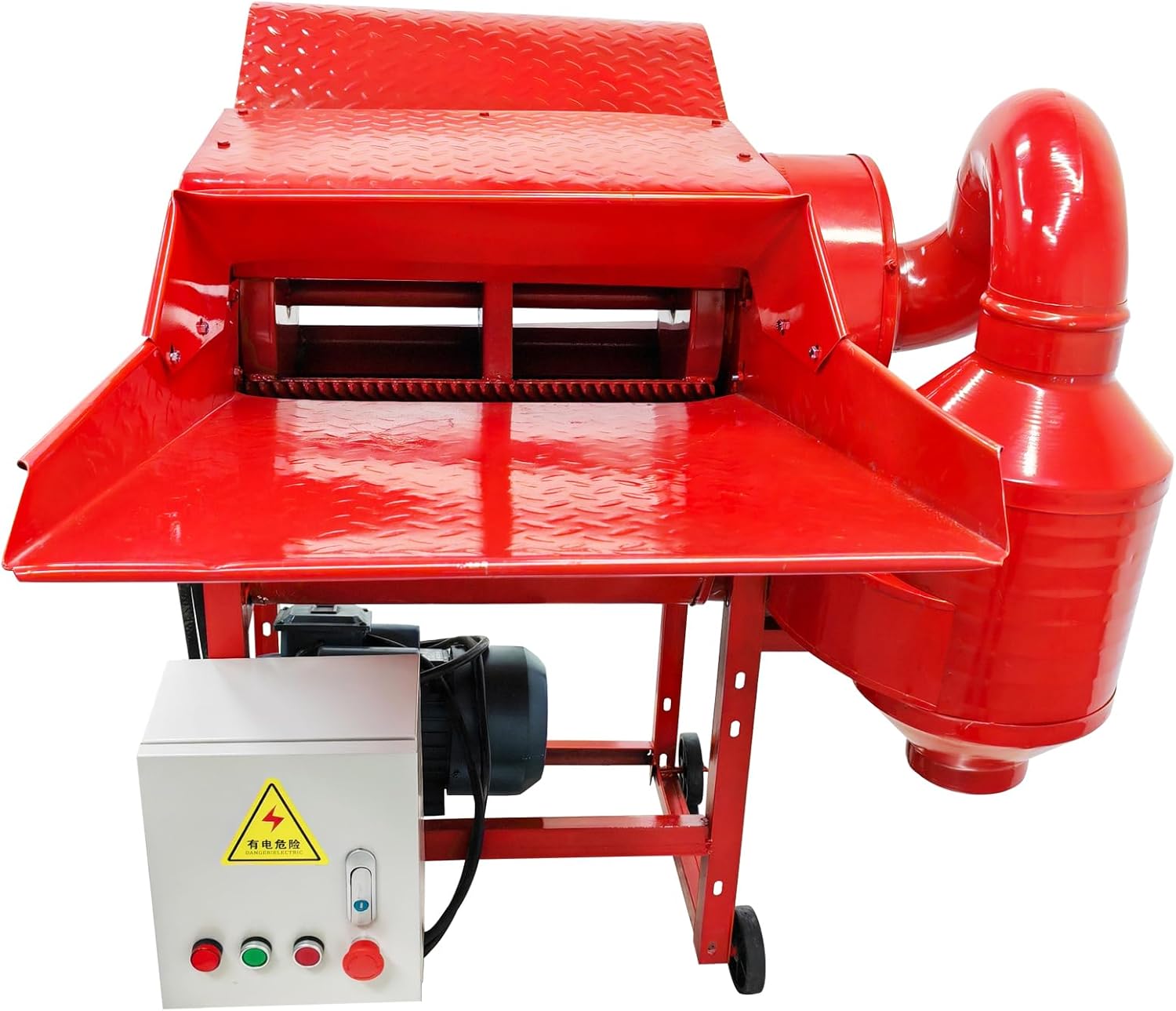 Rice and Wheat Thresher Machine with Blower Grain Huller Peeler for Rice, Beans, Barley, Soybean,Sorghum 220V 2.2KW 300-600kg/h