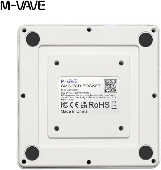 Portable Wireless MIDI Pad Controller — 16 Velocity Pads, Bluetooth & USB MIDI, Note Repeat & Macro Knobs, Ultra-Compact Pocket Design