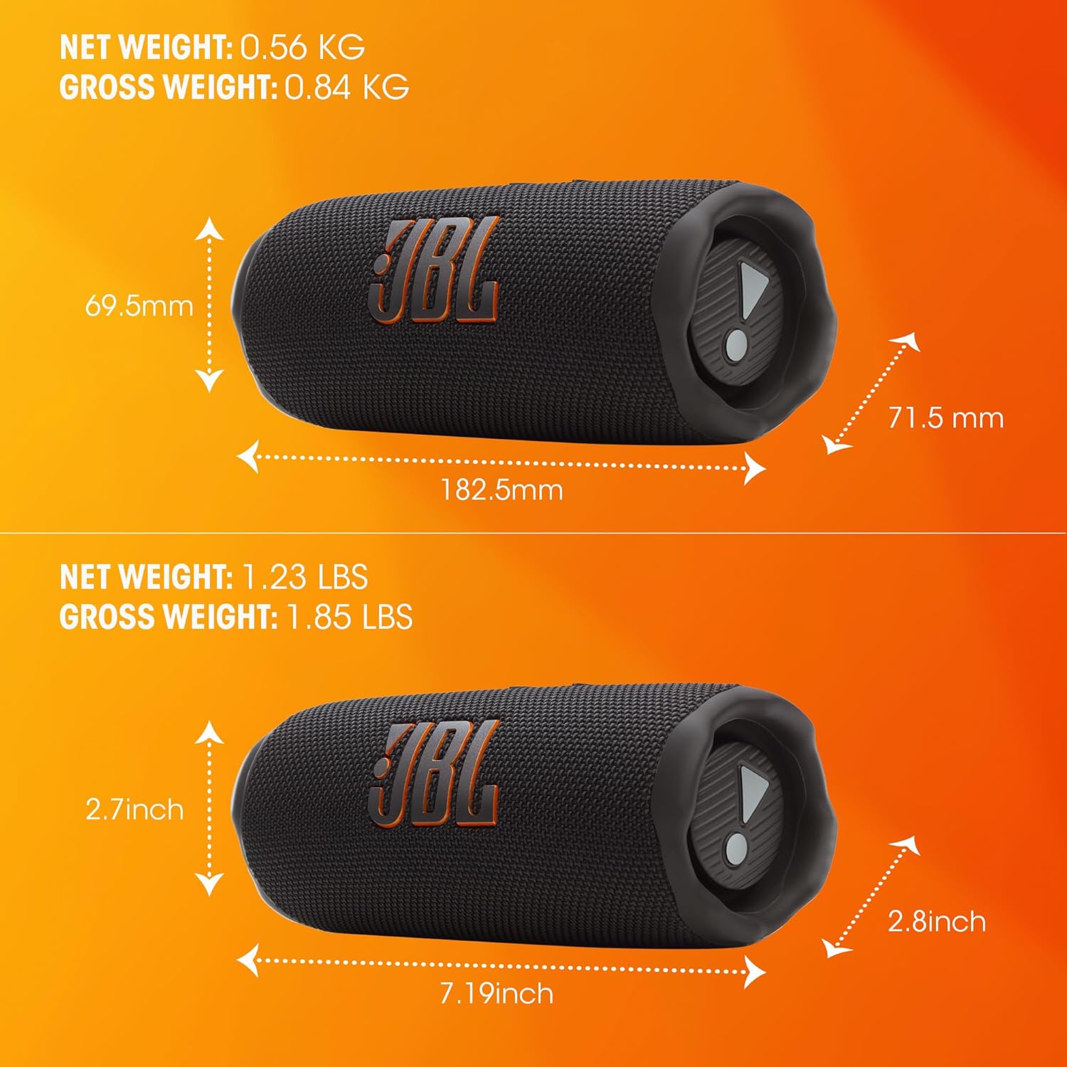 JBL Flip 7 - Portable Waterproof and Drop-Proof Speaker, Bold JBL Pro Sound with AI Sound Boost, 16Hrs of Playtime, and PushLock System with Interchangeable Accessories (Black)