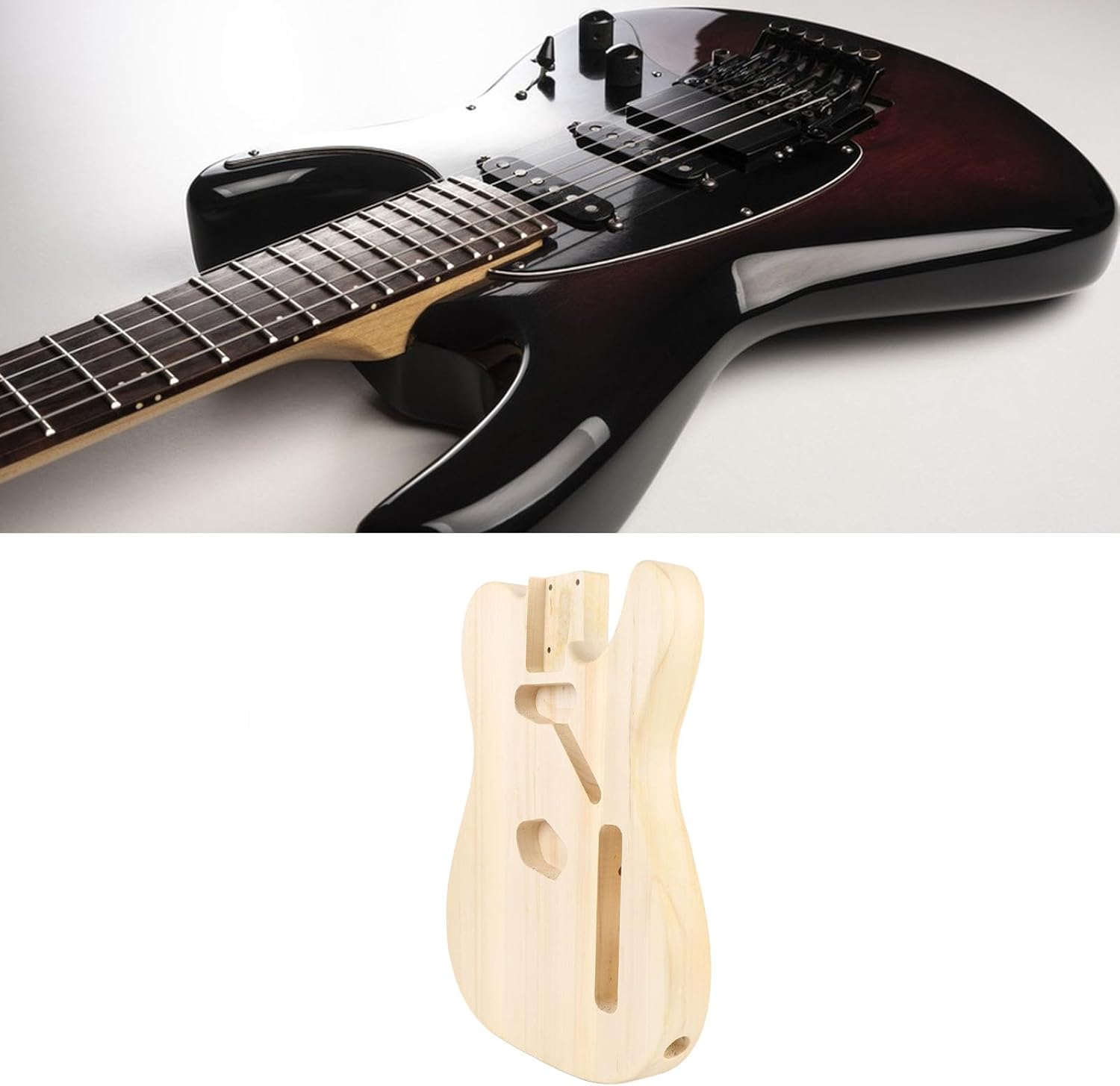 Walnut Wood Electric Guitar Body, Single Pickup Hole Replacement, Crafted with Excellent Attention to Detail for Guitar Components