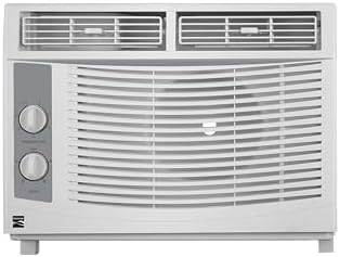 Kenmore KM5K-M 5,000 BTU Window Air Conditioner for Small Rooms up to 150 Sq. Ft. – Quiet Cooling, Easy Install, Energy Efficient AC Unit, 2 Fan Speeds, Washable Filter, Manual Controls