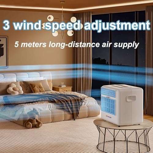 Portable Air Conditioners No Windows Needed Camping Ac with Keypad and Remote Control 3 Wind Speeds 12H Appointment Timer Small Tower Fan for Home Office