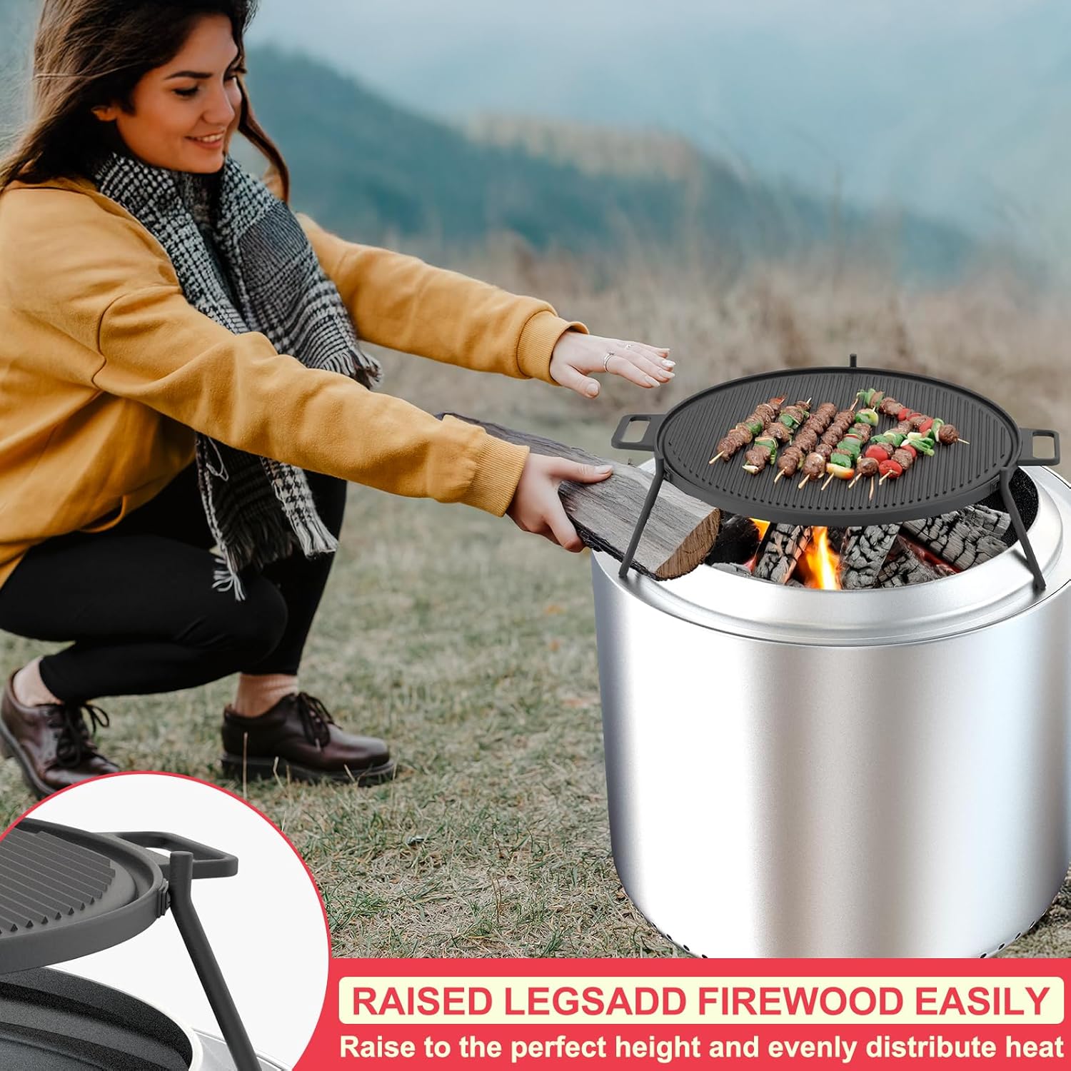 Griddle Grill Cookware for Solo Stove Bonfire/Yukon 19.5