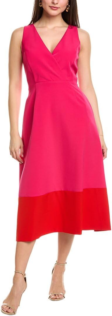 Anne Klein Women's Surplus Color Blocked Midi Dress