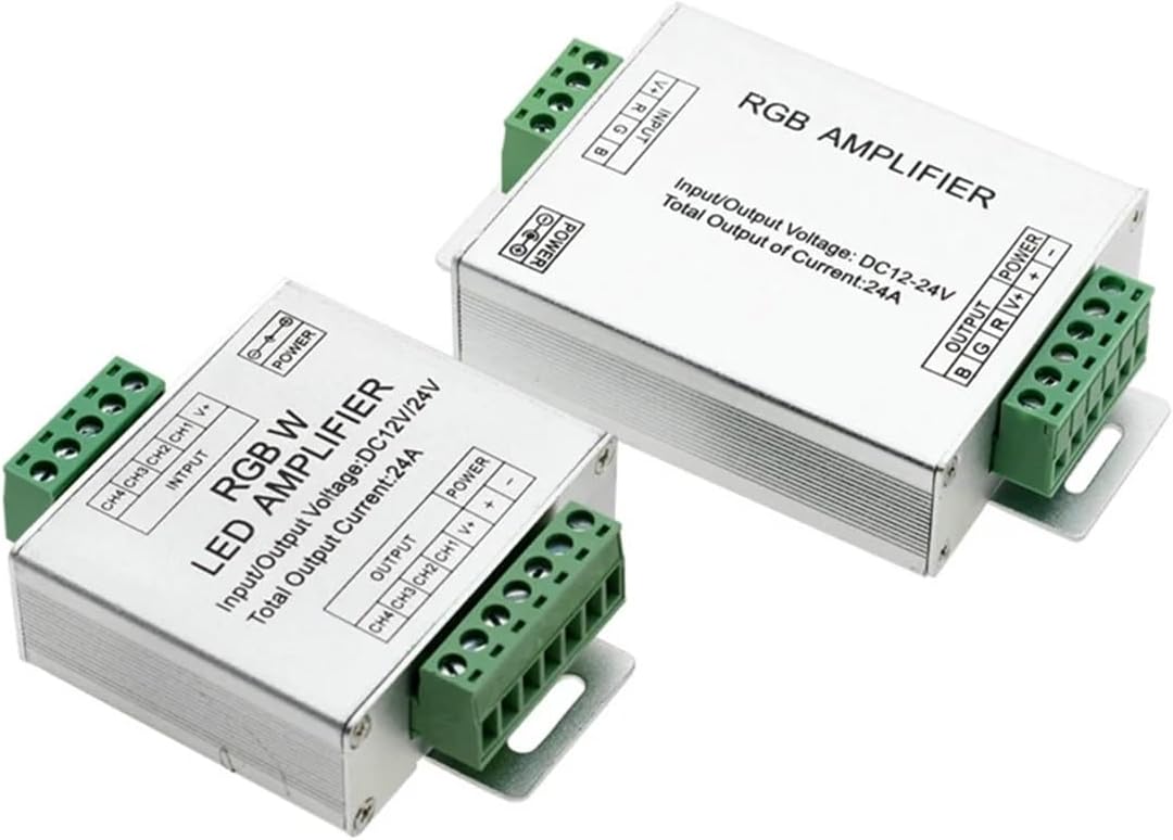 1pc LED RGBW/RGB Amplifier DC12-24V 24A 4 Channel Output Strip Light Power Repeater Console Controller(RGB)
