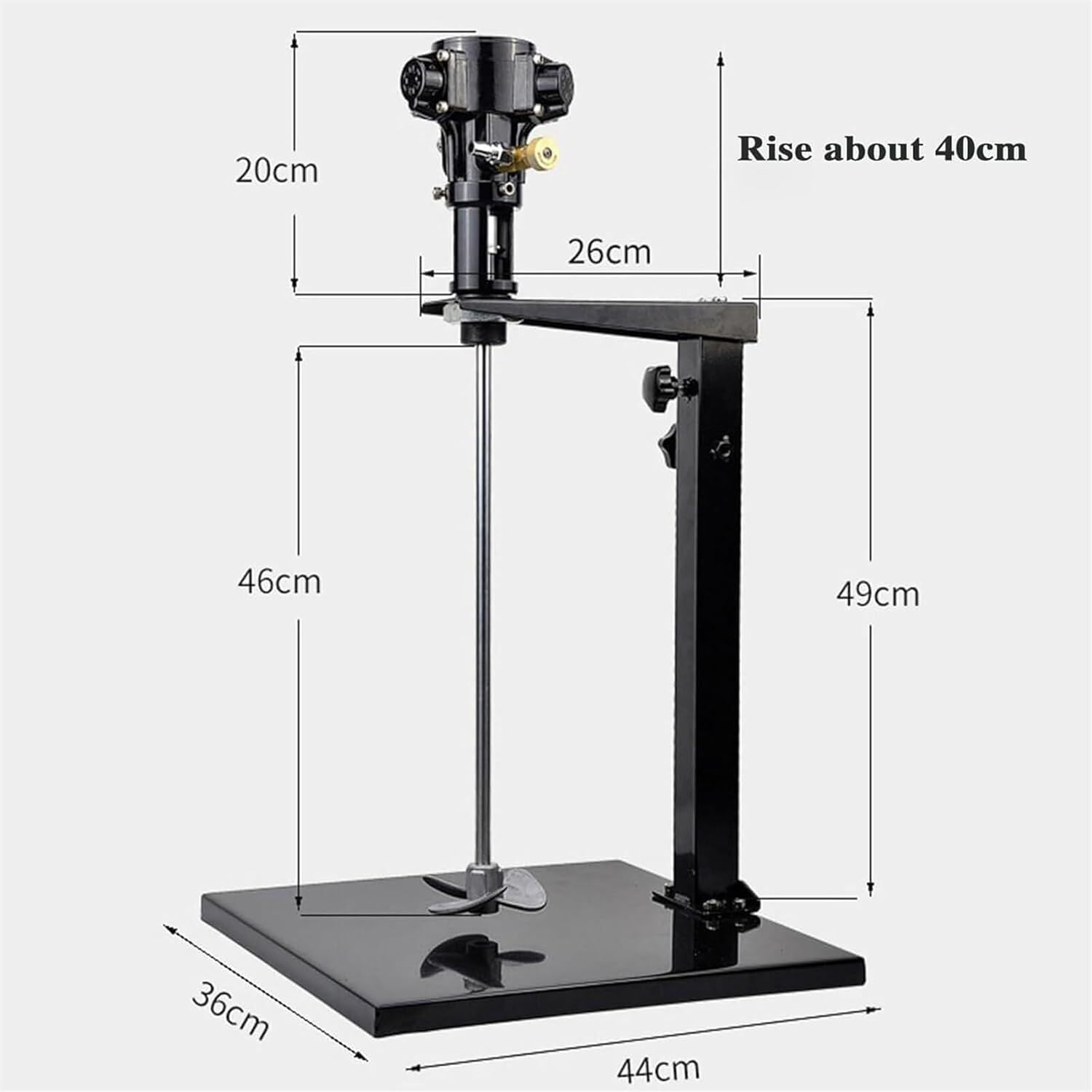 5 Gallon Pneumatic Paint Mixer Machine, 1/8 Horsepower Air Agitator with Stand, Height Adjustable About 40cm, Stainless Steel Mixing Blade, for Viscous Liquid Ink Dye