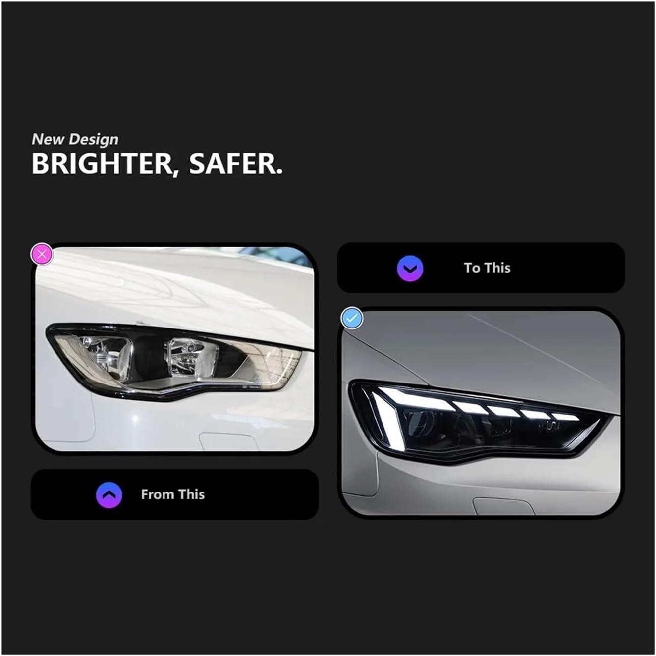 Car Lights Compatible For Audi A3 8V Sedan Sportback 2013-2016 S3 LED Auto Headlight Assembly Upgrade A5 Design LHD RHD Tool Accessories(Halogen,LHD)