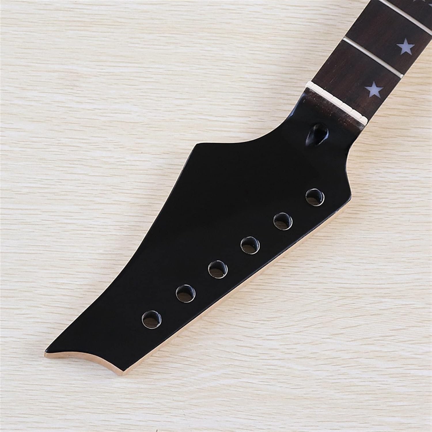 6 String Electric Guitar Neck 24 Frets Maple Wood Fingerboard with Color Shells Star Position Unfinished Guitar Neck (Color : 01)