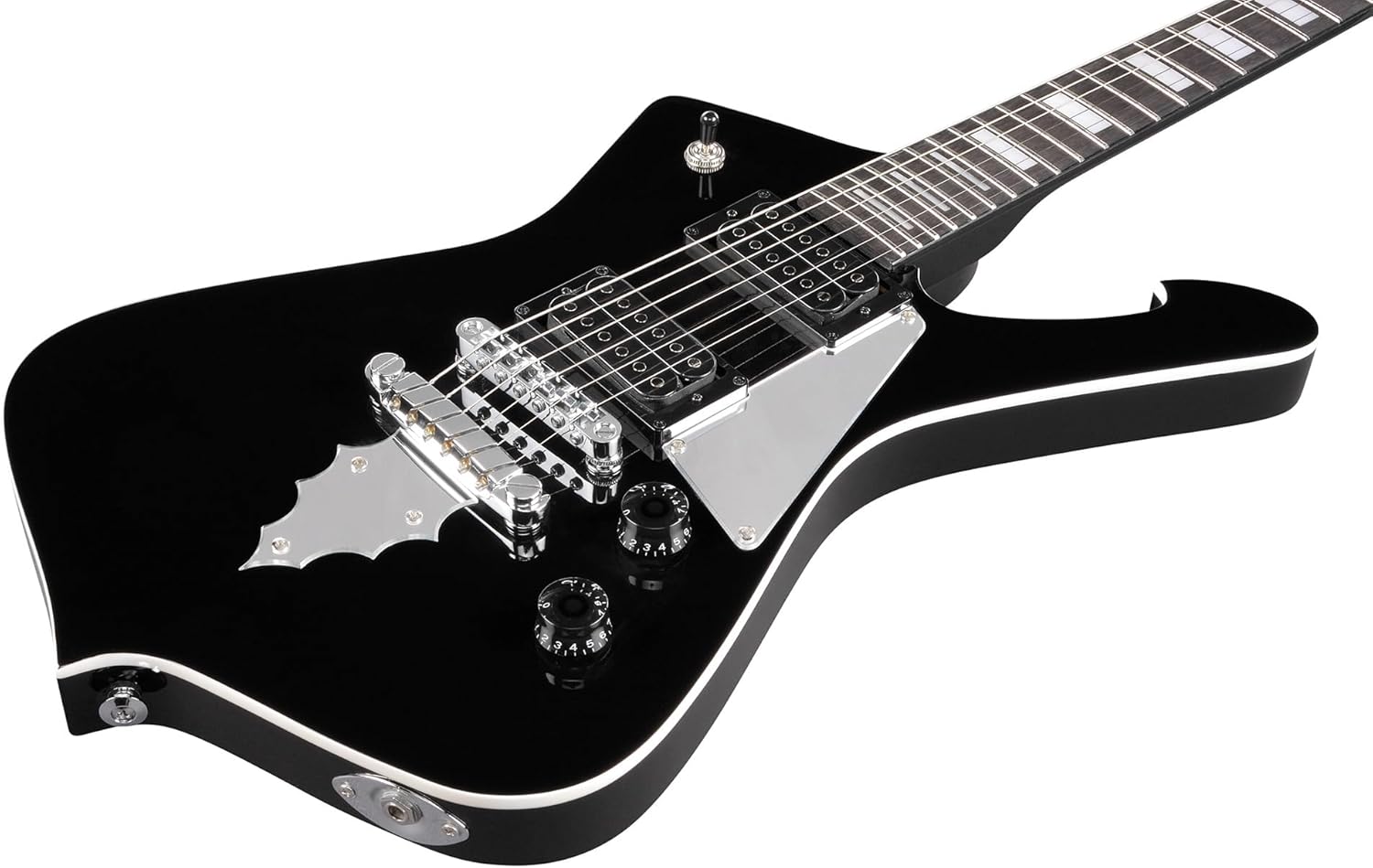 Ibanez PSM10 Paul Stanley miKro Short Scale Electric Guitar - Black Bundle with Amplifier, Tuner, Cable, Picks, Austin Bazaar Instructional Video, and Polishing Cloth