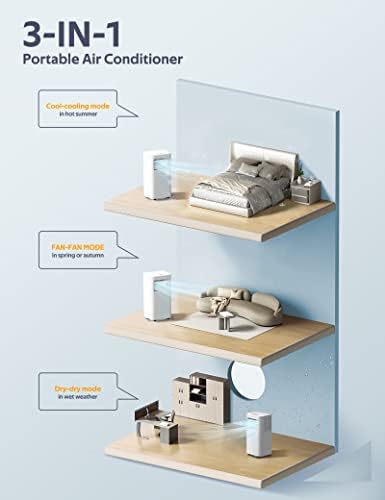 ZAFRO 8,000 BTU Portable Air Conditioners, Air Conditioners for Room up to 350 Sq.ft, Portable AC Unit with Remote/Digital Display/24Hrs Timer/Installation Kits for Home/Office/Dorms, White