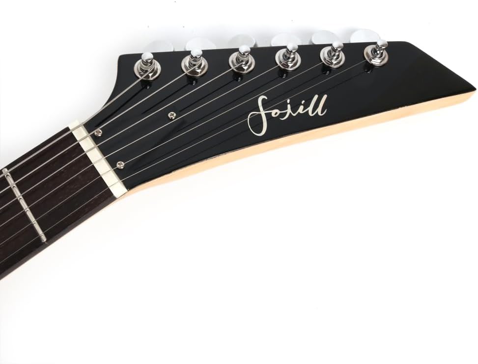 Fojill FHM-602 Solid Body Full Size Canadian Maple Neck Genuine Rosewood Fretboard Fingerboard Mahoghany Body Electric Guitar(FHM-601PK)