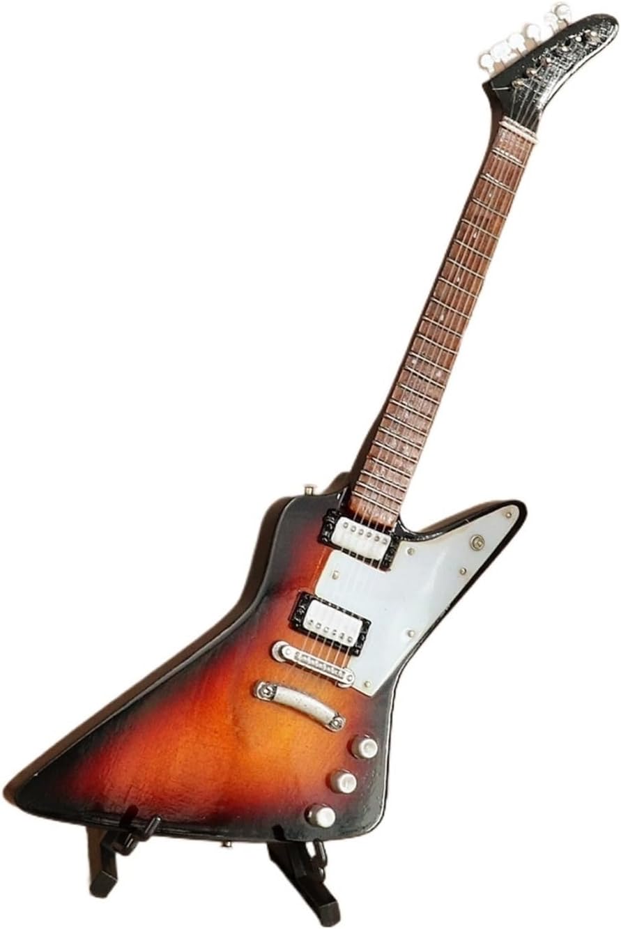 Mini Musical Instrument Guitar Model Electric Bass Musical Instrument Ornaments Miniature Band Friend Gift Home Ornaments(20)