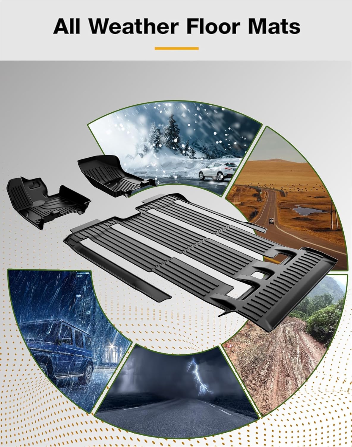 2021-2025 Sienna Floor Mats 7-Seat Compatible with Toyota Sienna (without Vacuum & Fridge Box) - Custom Fit TPE 3 Row Floor Liners - All Weather Floor Mats for Toyota Sienna Accessories 2021-2024 2025