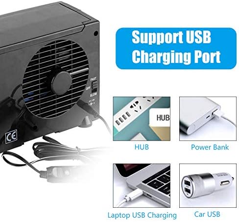 Car Air Conditioner, Portable Mini Low Energy Consumption 12 V Two Speeds Evaporative Fan for Vehicle Use