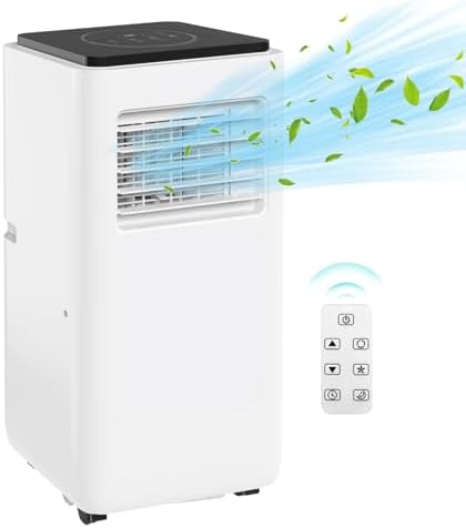 8000 BTU Portable Air Conditioner, 3-in-1 Floor AC with Cooling, Dehumidifier & Fan, Remote & Timer, Quiet Operation for Rooms Up to 350 Sq.Ft