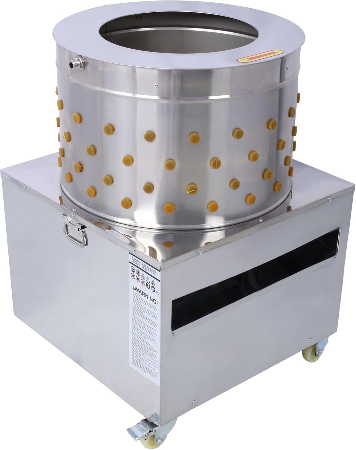 20in Drum 1500W Chicken Plucker Machine with Stainless Steel Build Rubber Fingers for Fast Defeathering and Easy Cleaning