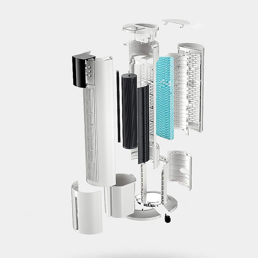 Portable Air Conditioner Fan Tower Portable Airconditoner Conditioner 3 Fan Speed Whit Remote Control Air Coolers Unit Quiet Humidifier Misting Fan, for Home Office Bedroom (Color : Gold) (White)