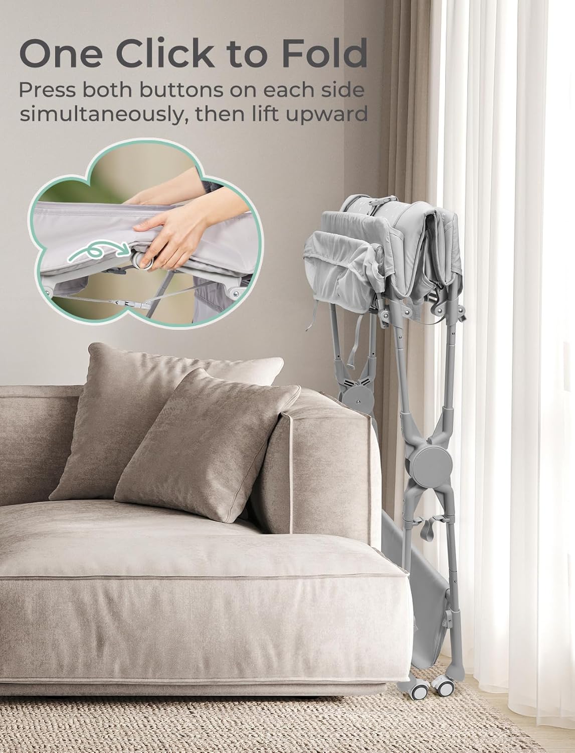 Baby Changing Table, Auto Warmer Portable Folding Changing Table with Wheels, Waterproof Diaper Changing Station with 2 Drawers, Adjustable Height, Baby Changing Station for Infant, Newborn