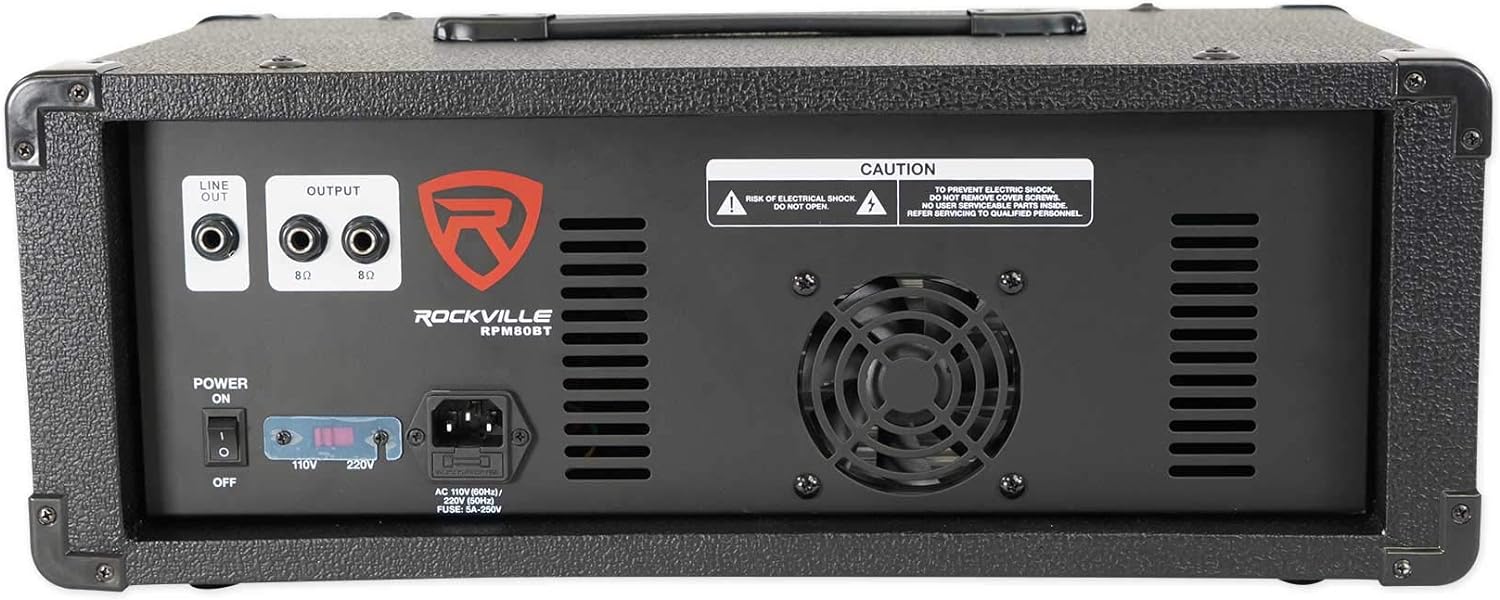 Rockville RPM80BT 2400w Powered 8 Channel Mixer/Amplifier w/Bluetooth/EQ/Effects