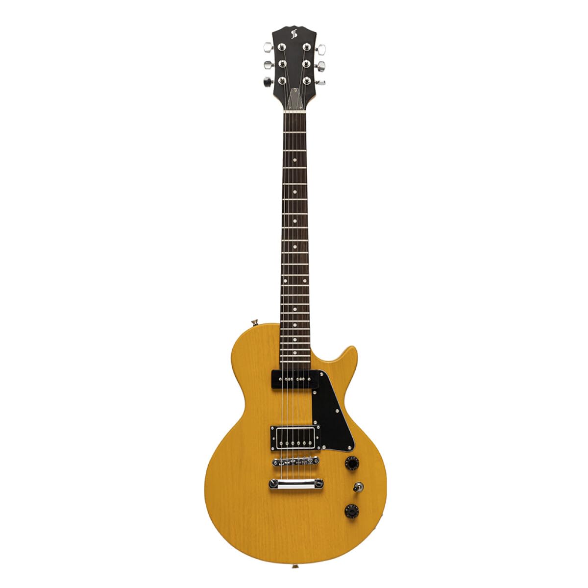 Stagg SEL-HB90 VYL Standard Series Electric Guitar l Solid Mahogany Body l Flat Top l Vintage Yellow Finish