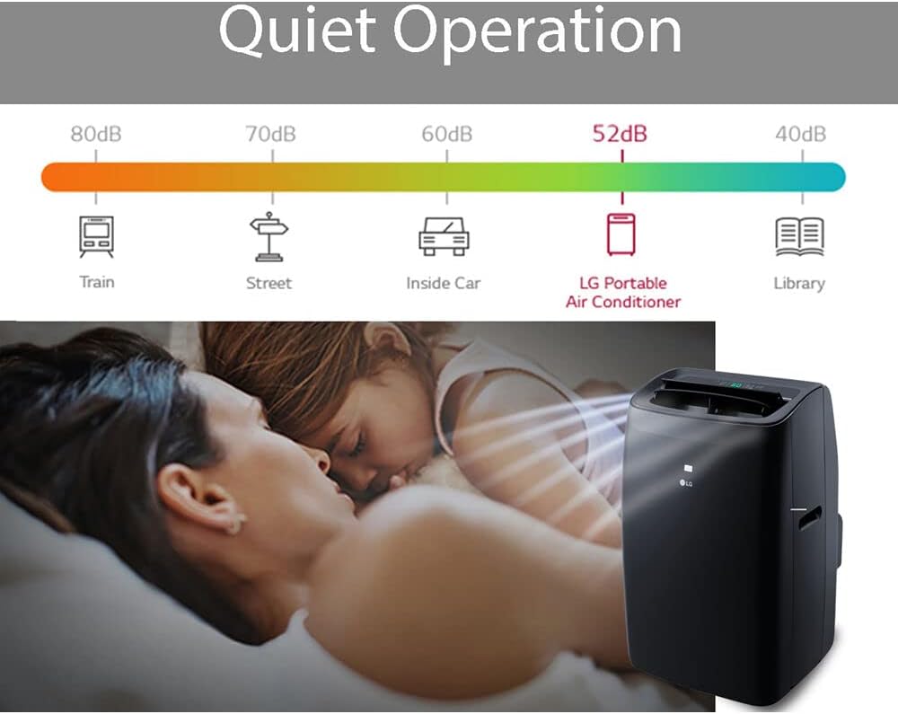 LG 10,000 BTU Smart Portable Air Conditioner, 115V, Cools 450 Sq.Ft. (18' x 25' Room Size), Portable Air Conditioner for Home with Voice Control, Works with LG ThinQ, Amazon Alexa, and Hey Google