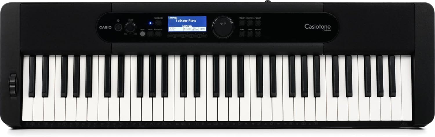 Casio CT-S400 61-key Ultra-Portable Arranger Keyboard with Stand - Black