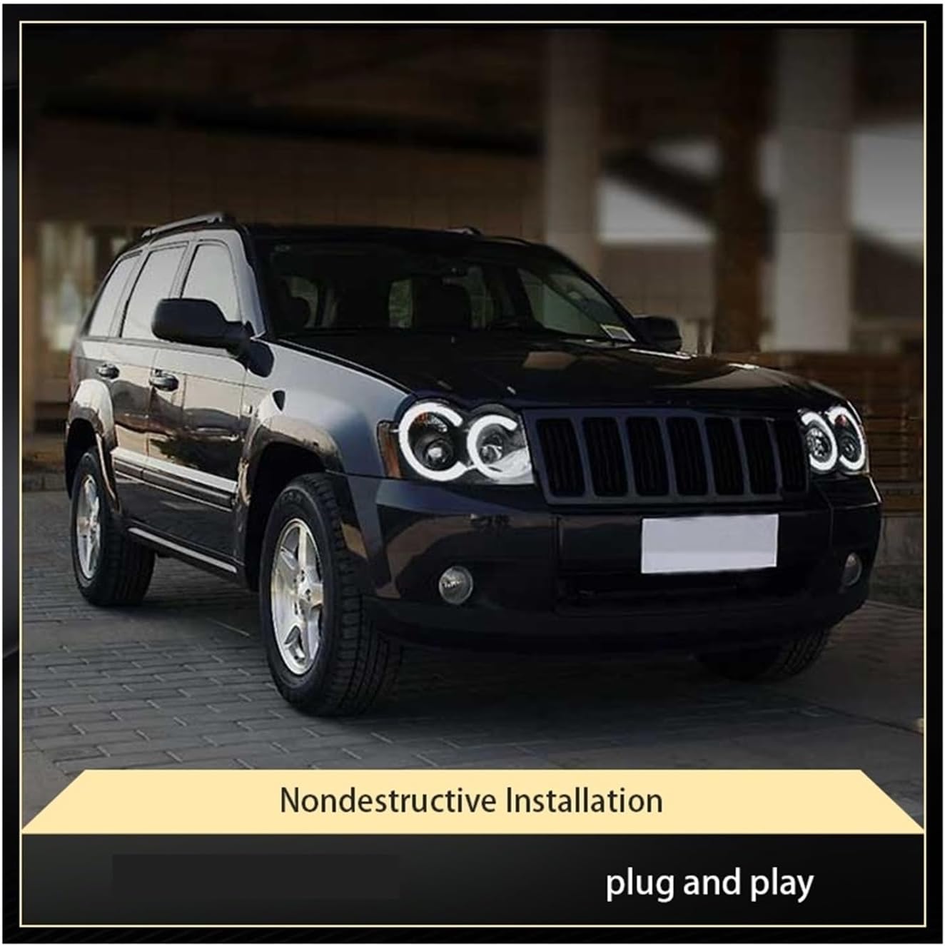 Powerful Headlights For Cars Compatible For Jeep Grand Cherokee 2005-2008 Front Lamp Upgrade Projector Lens DRL LED Turn Signal Car Accessories(High and low beam)