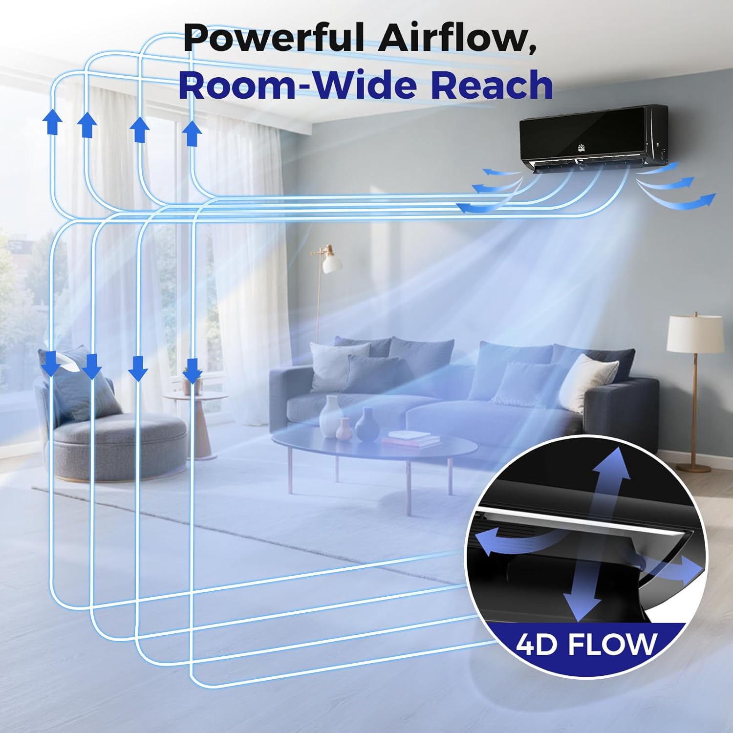 Mini Split Air Conditioner - 12000 BTU Ductless Mini Split Ac/Heating System, 115V 20 SEER2 Wifi Enabled Inverter, Split AC Unit with Precharged Heat Pump, 750Sq. Ft, R454B with Installation Kit