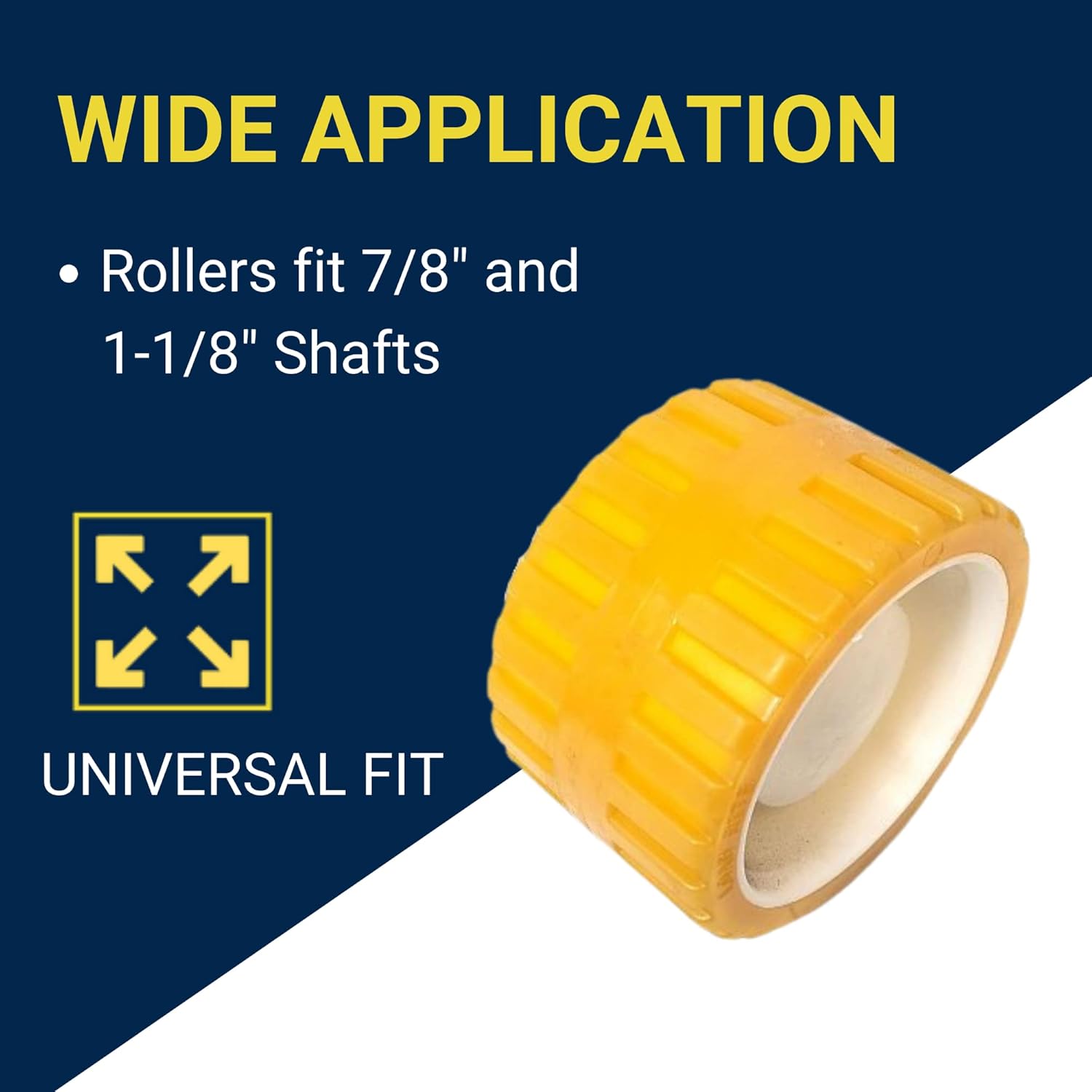 Tie Down Engineering Hull Sav'r 5 inch PVC Ribbed Wobble Roller Kit | 7/8 inch and 1-1/8 inch Shafts | Boat Trailer Parts & Accessories | Boat Trailer Roller Kit