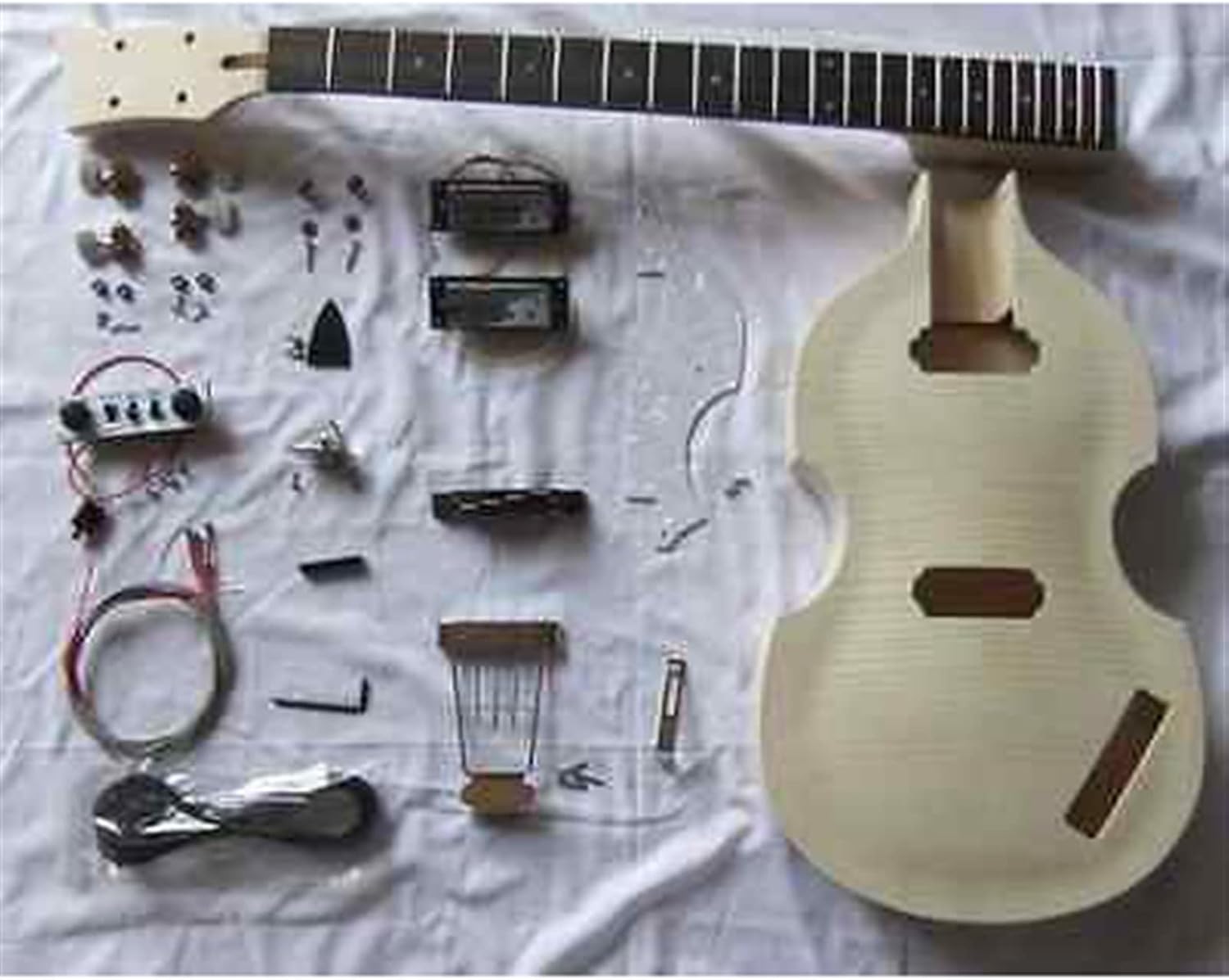 2 Dual-Coil Pickups Unfinished DIY Electric Bass Guitar Kit 2 Volume Controls Unfinished Guitar Set