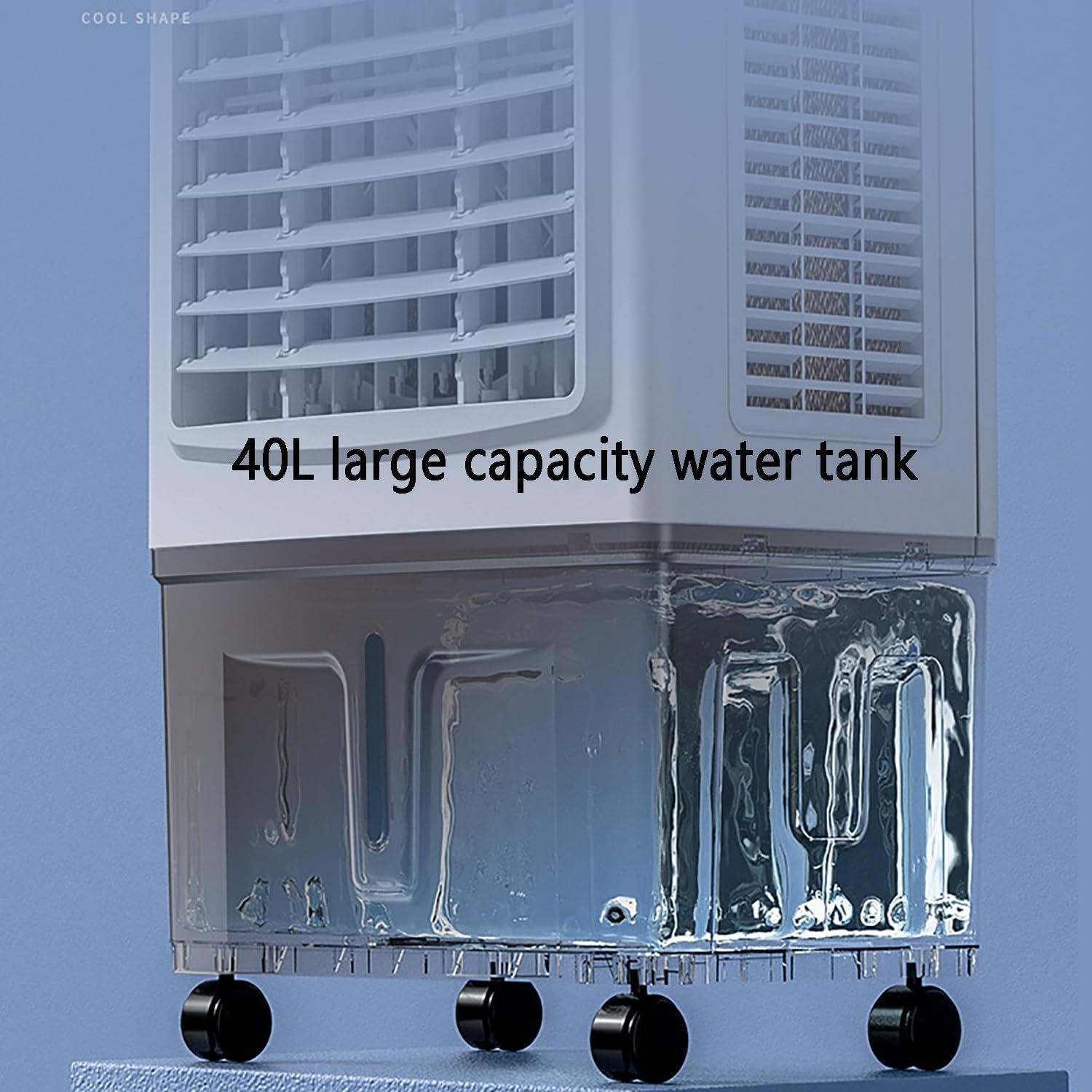 Misting Fan/Evaporative Air Cooler/Cooling Fan/Swamp Cooler with 40L Tank,3 Speeds with Remote Control,7.5h Timer with Universal Pulley,Portable Air Conditioners for Bedroom,Living Room,Office