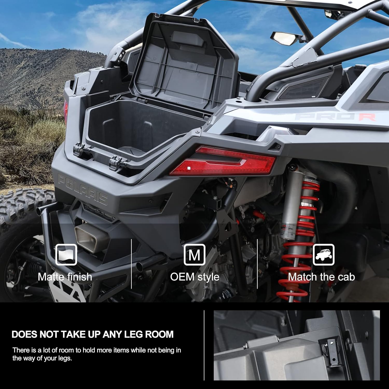 KIWI MASTER 36 QT Rear Cargo Box for 2022-2026 Polaris RZR Pro R/ 4 Accessories Rear Storage Bin 2884236