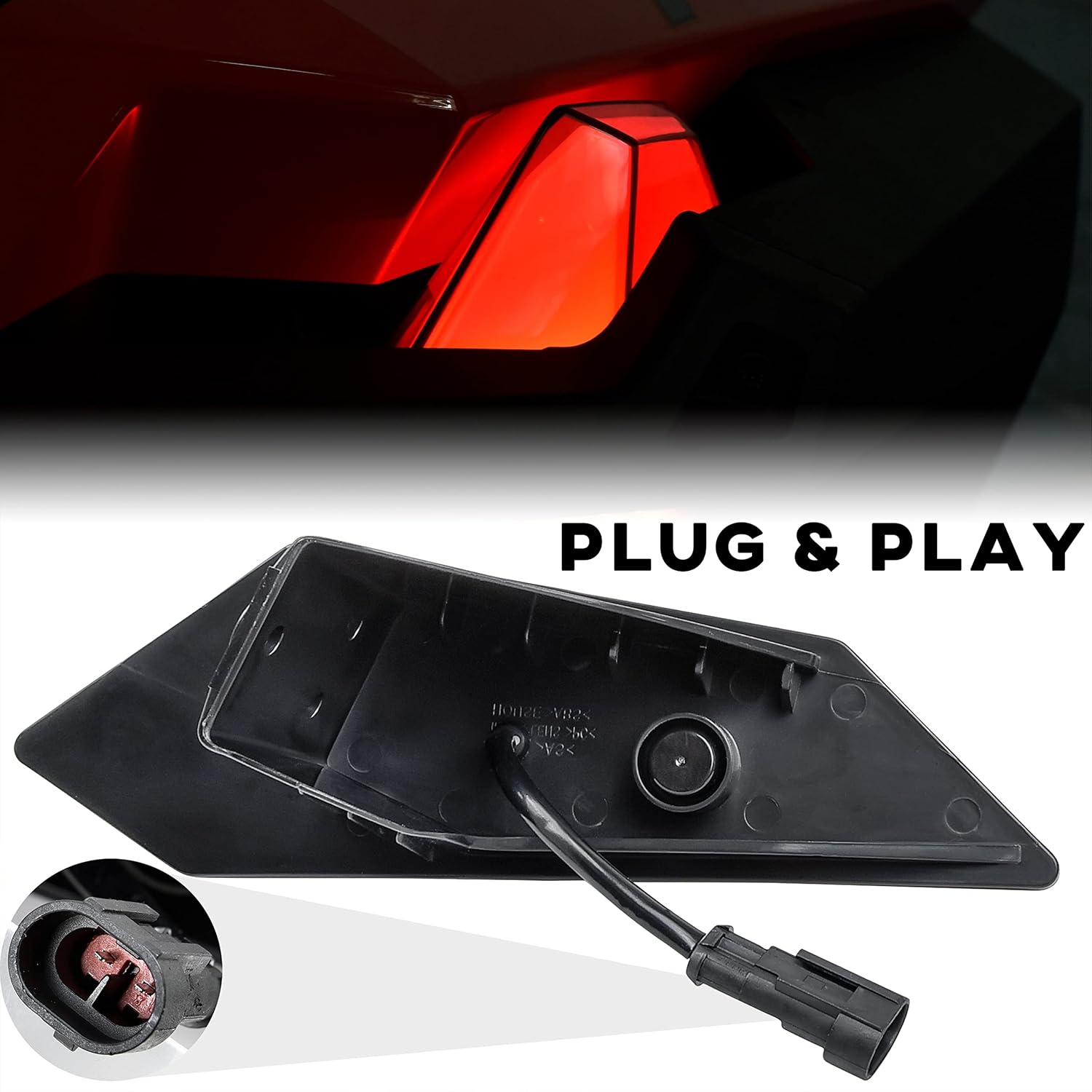 LED Rear Side Marker Lights for RZR PRO XP/PRO R 20-24, Smoked Rear Upper Position Signal Lights Tail Clearance Lamps for RZR PRO XP XP4/ RZR PRO R/TURBO R 2020-2024 Accessories(2PCS)