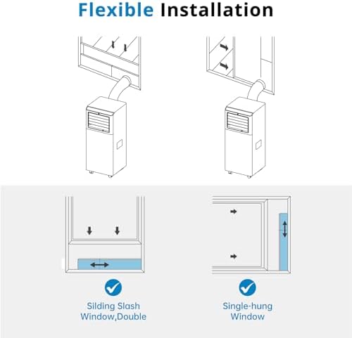 Portable Air Conditioner, 8000 BTU, Portable AC Unit for Room Up to 350 Sq.Ft, 3 In 1 Air Cooler with Fan, Dehumidifer, Freestanding Air Conditioner with Remote Control, White