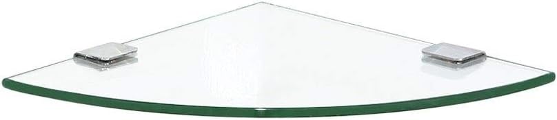 VIDI Shower Shelf, 20cm Clear Triangle Bathroom Glass Drilling Wall Hanging Corner Organizer Storage Shelves