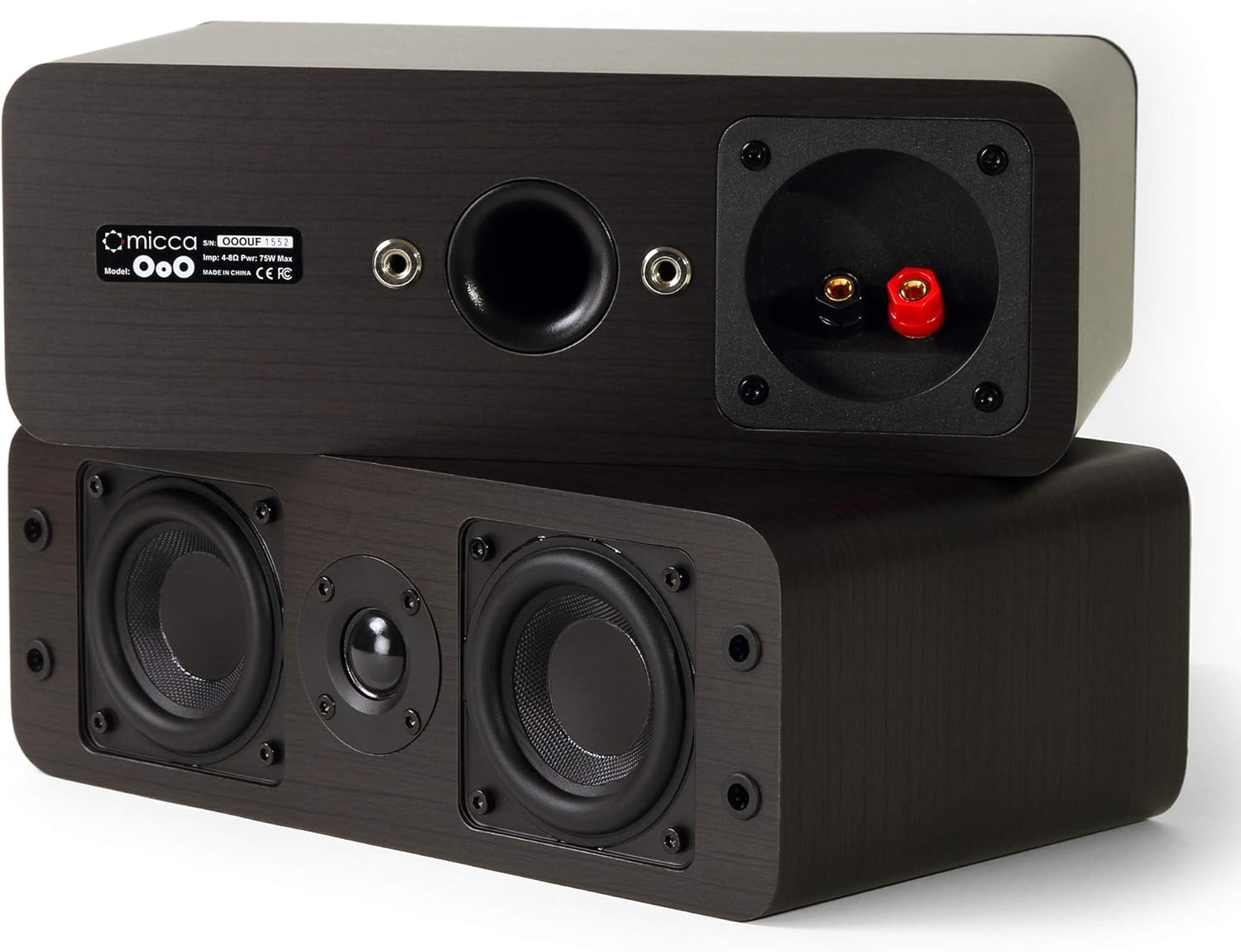 Micca OoO Passive Slim Bookshelf Speakers with 3-Inch Woofers and Silk Tweeter, Thin Design Under 4