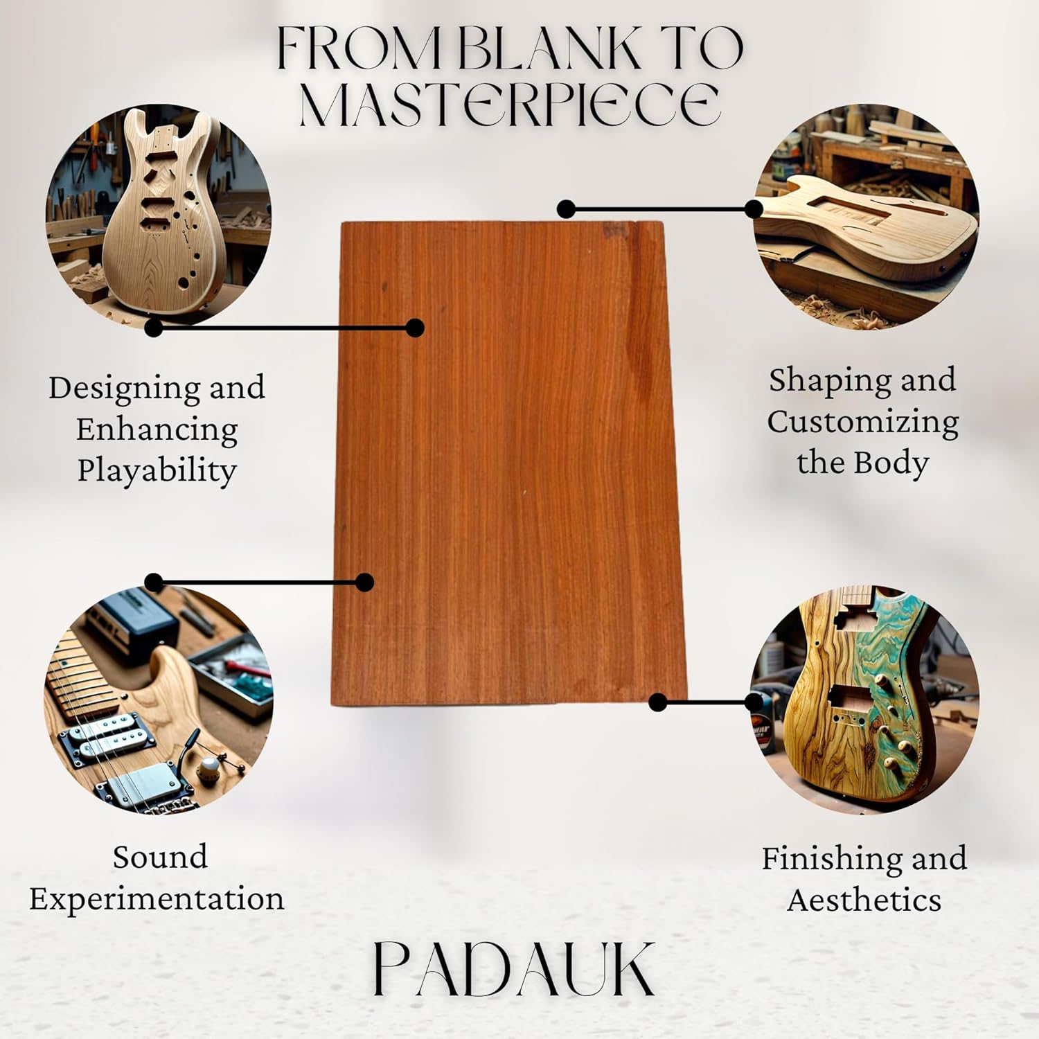 Exotic Wood Zone | African Padauk Explorer Electric/Bass Musical Guitar Luthier Tonewood Body Blanks | 28