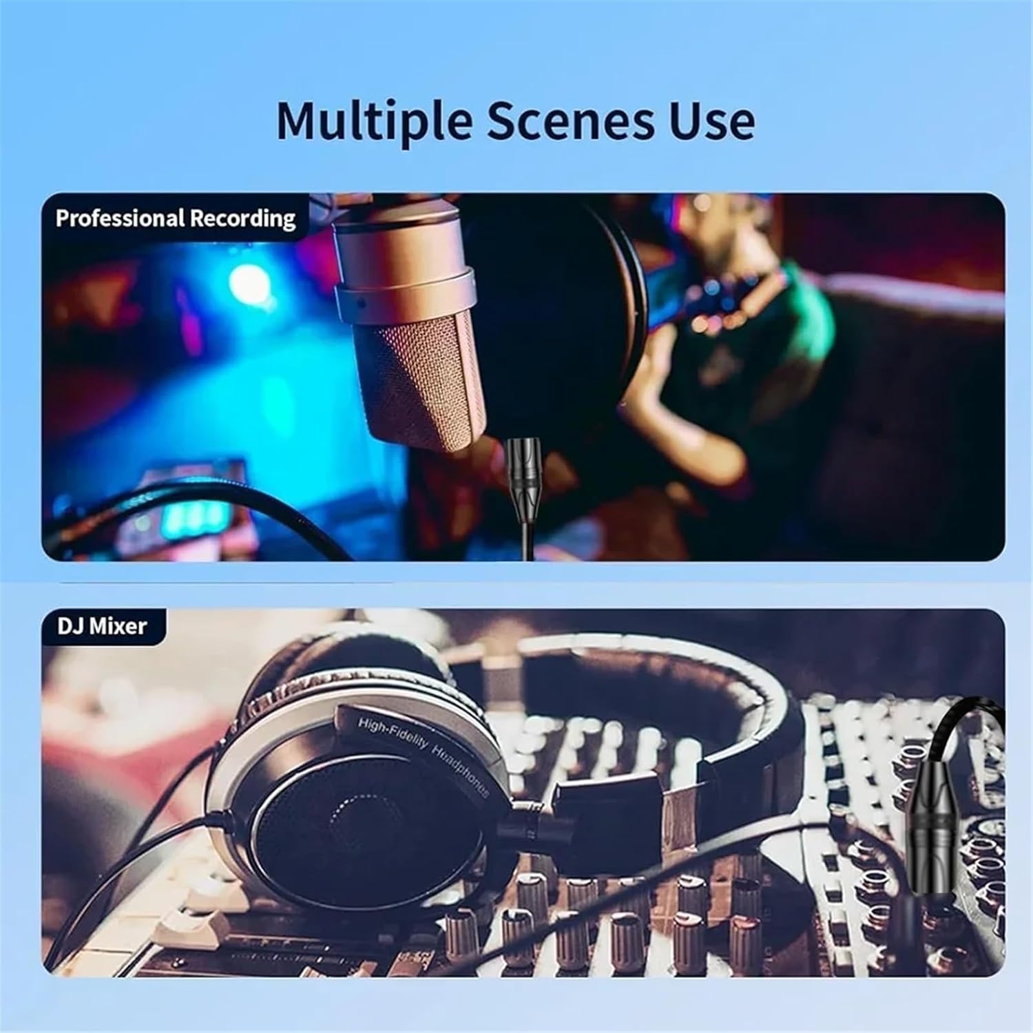 XLR Male to 6.35mm TRS Balanced Cable 6.35 Male to 3 Pin XLR Male Stereo Audio Cable Mic Cord for Power Speaker Mixer Amplifier(6.35-TRS to XLR-F,5m)