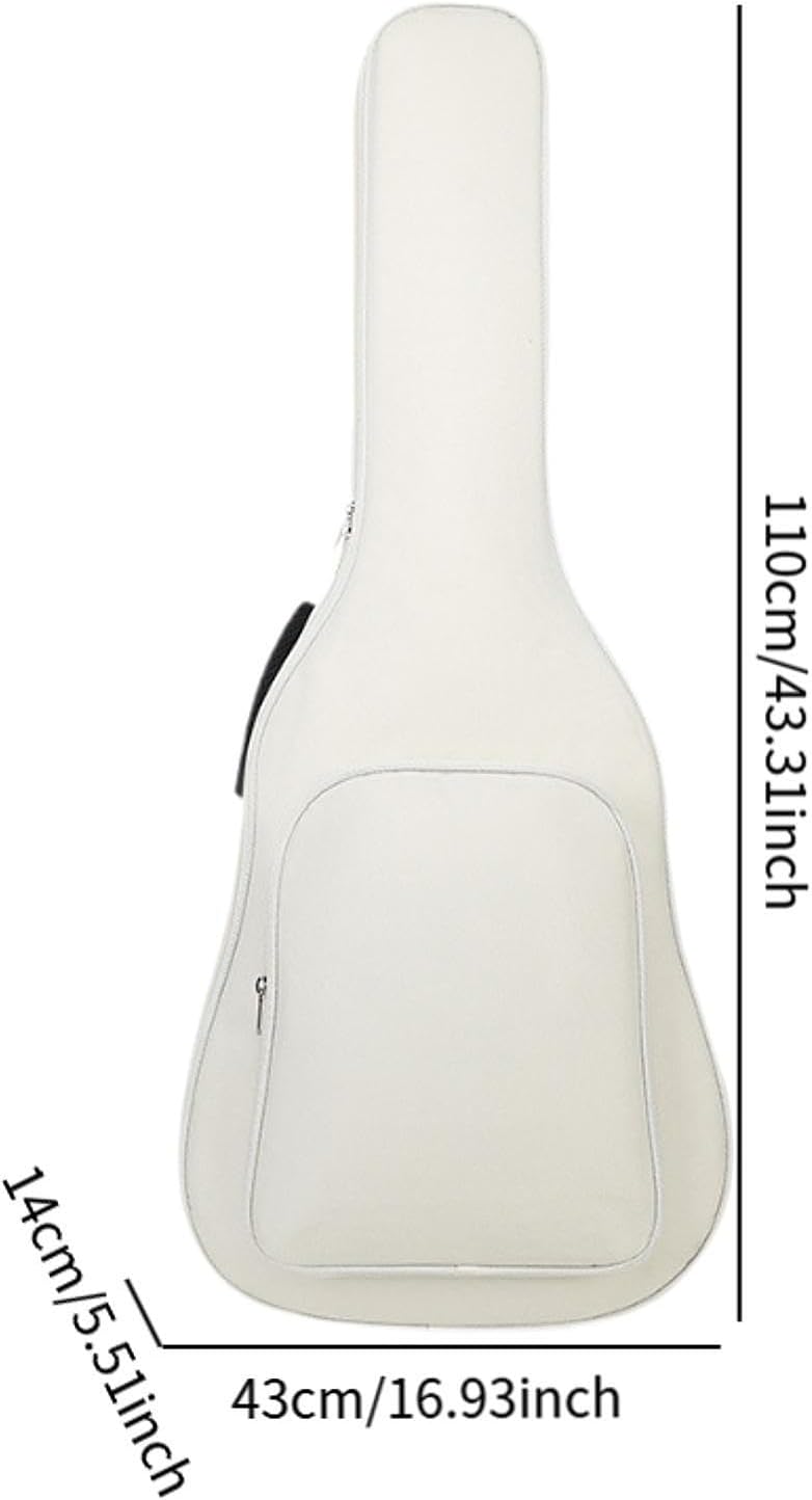 Electric Guitar Bag Carrying Bag 41 inch Professional Electric Guitar Gear Bag Travel Case Acoustic Guitar Case for Stage, White