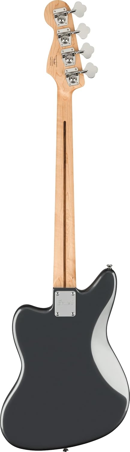 Fender Squier Affinity Jaguar Bass H - Charcoal Frost Metallic Bundle with Rumble 15 Amplifier, Instrument Cable, Gig Bag, Tuner, Strap, and Austin Bazaar Instructional DVD