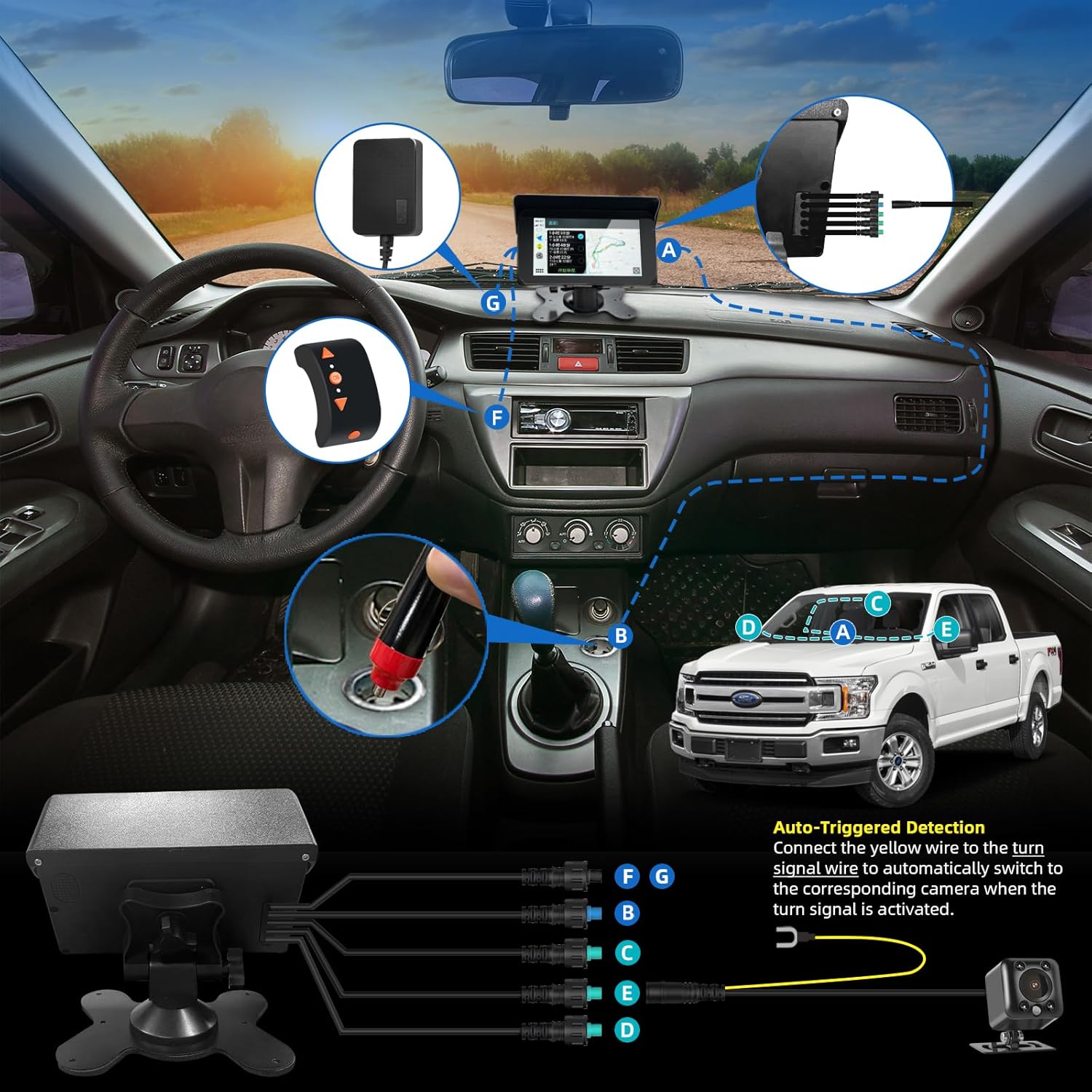 VSYSTO 3-Channel Truck Dash Cam 5.0