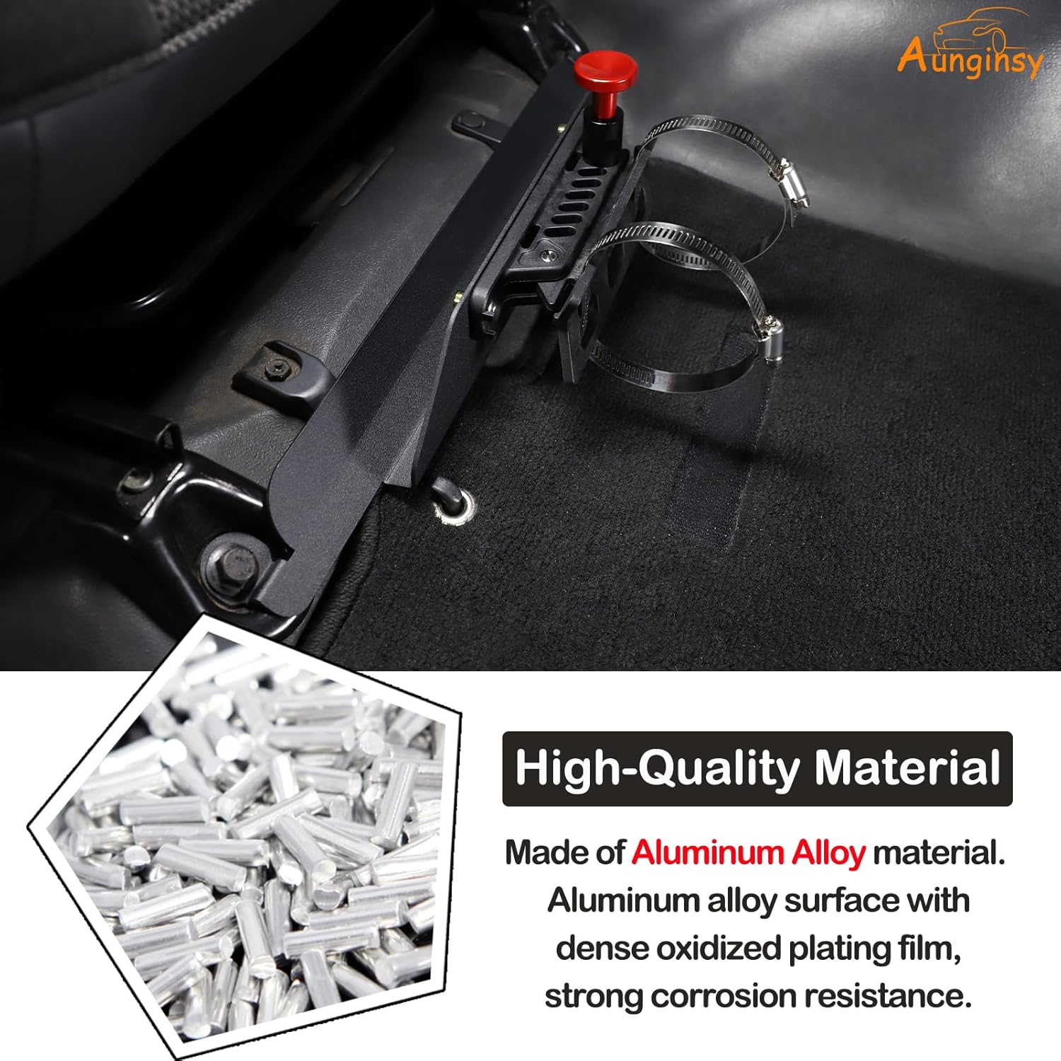 Car Passenger Under Seat Quick Release Roll Bar Fire Extinguisher Mount Bracket Compatible with Toyota FJ Cruiser 2007-2021 Adjustable 2 Clamps Fire Extinguisher Bottle Tie Bracket Billet Accessories