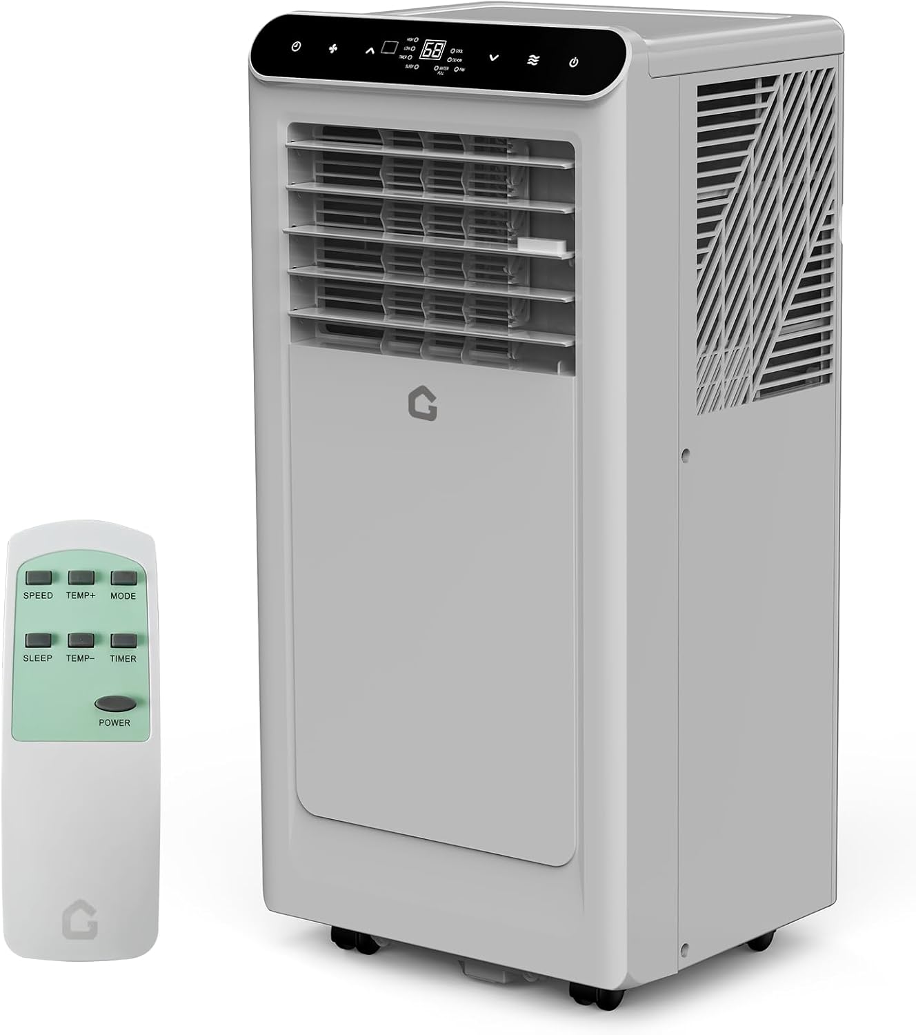 8,000 BTU Portable Air Conditioner, 3-In-1 Portable AC Units for Rooms with Dehumidifier, Fan, Room Air Conditioner Cools Up to 350 Sq.Ft., Remote Control, Auto Swing, Windows Kit Included, Grey
