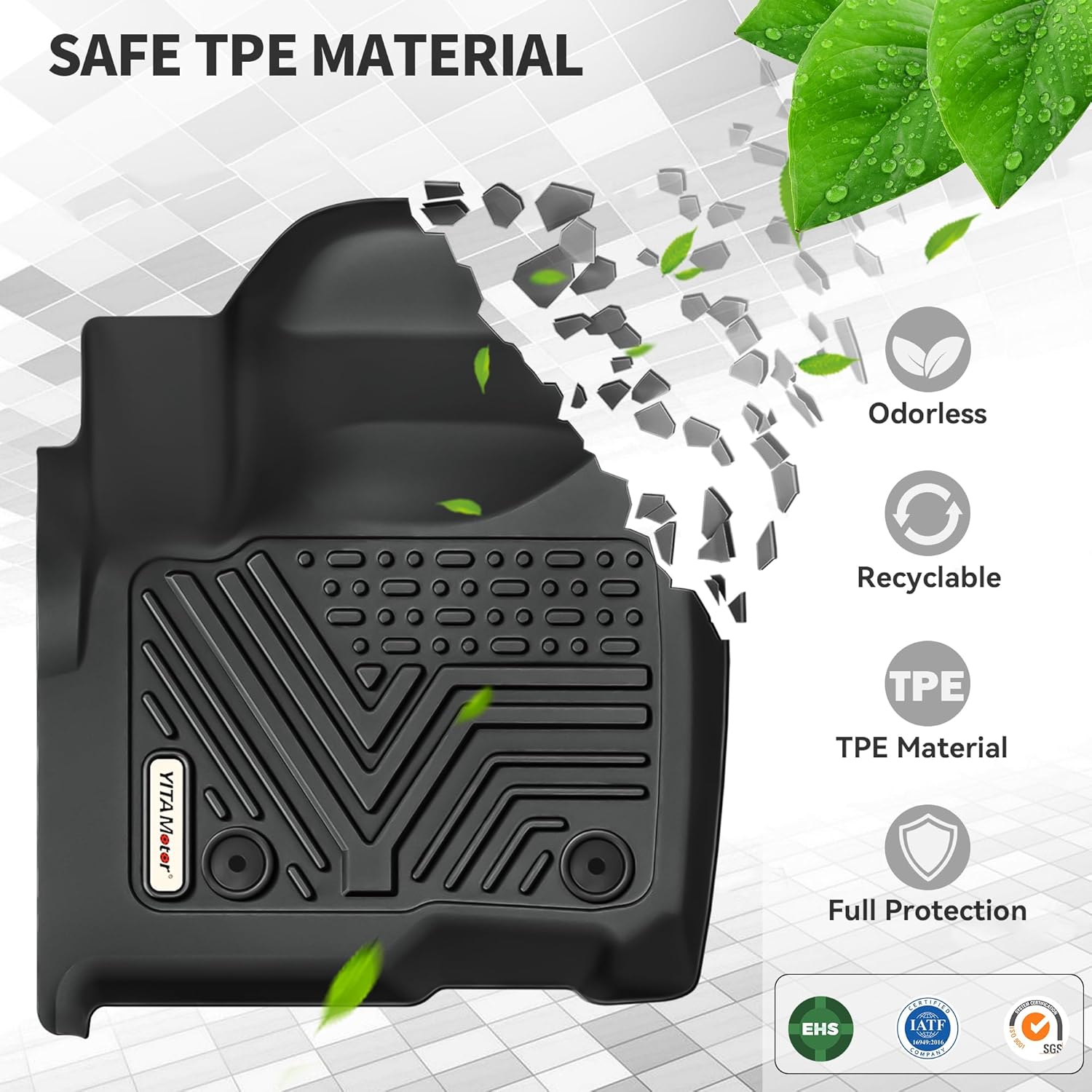 YITAMOTOR Floor Mats Compatible with 2026 2025-2023 Honda Pilot 7-Seater & 8-Seater, All-Weather Car Liners Custom Fit Pilot Accessories, 1st & 2nd & 3rd Row & Backrest Mats & Cargo Liner, Black