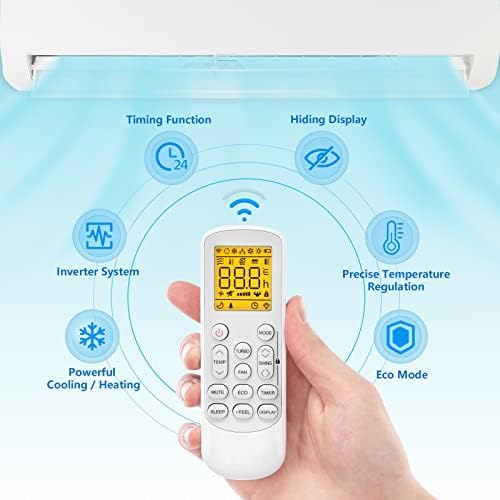 12,000 BTU Mini Split AC/Heating System with Inverter, 19 SEER 115V Energy Saving Ductless Split-System Air Conditioner with Pre-Charged Condenser, Heat Pump, Remote Control & Installation Kit