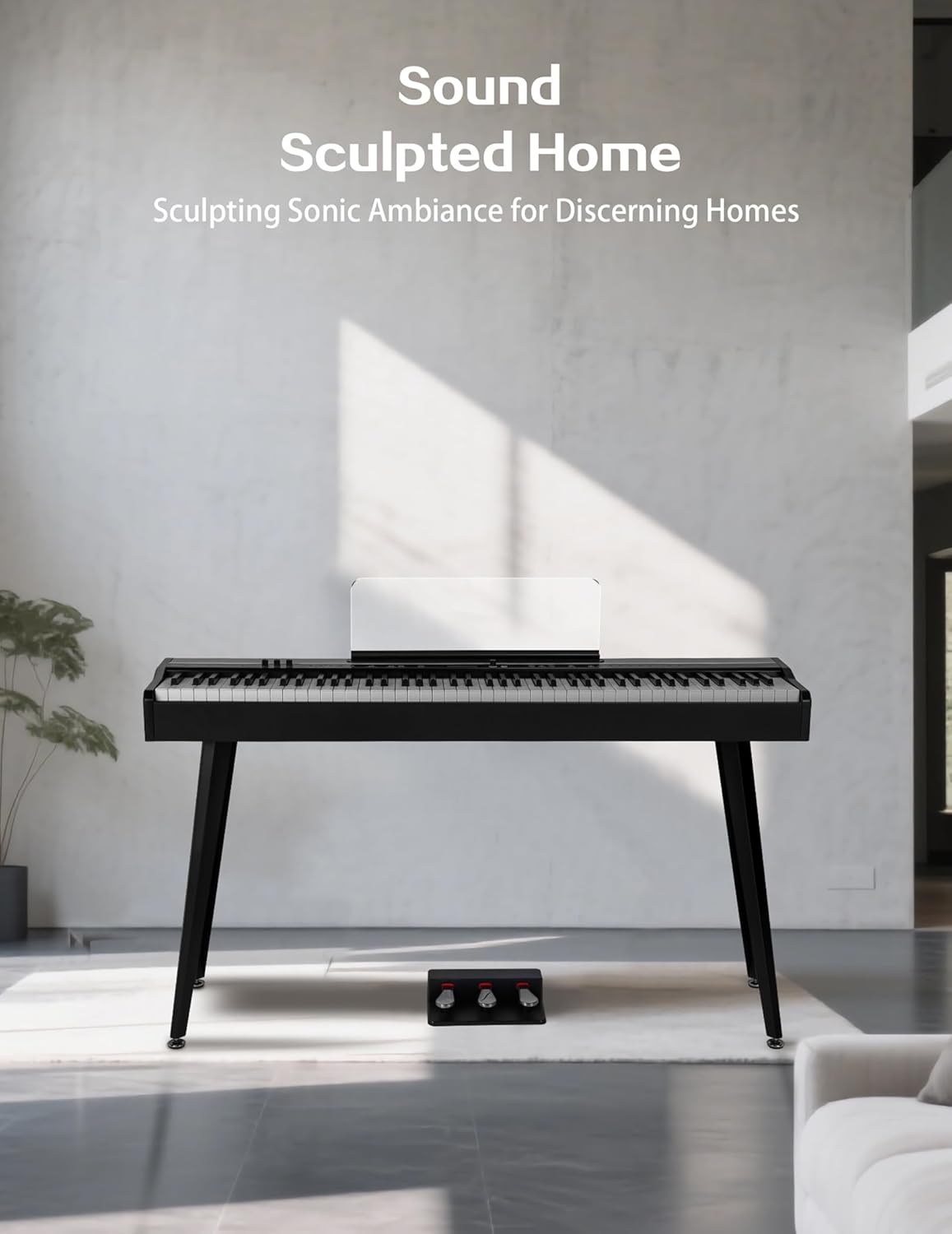 88 Keys Weighted Keyboard Electronic Keyboard Piano USB-MIDI Connecting Electric Piano Digital Piano Triple Pedal Comes with Headphones 128 Tones for Beginners Adults