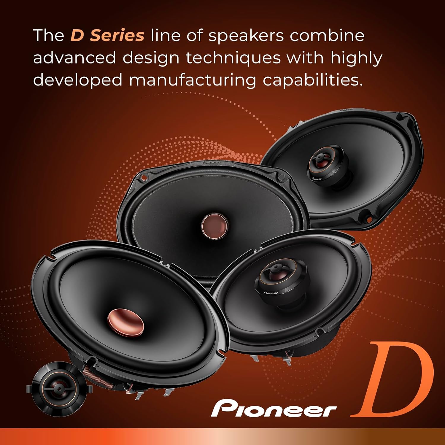 Pioneer D-Series TS-D65F 6.5” 2-Way Speakers (Pair) – 270W Max, Balanced Sound + Smooth Treble, Ideal Factory Upgrade, Add an Amplifier for Even Better Performance