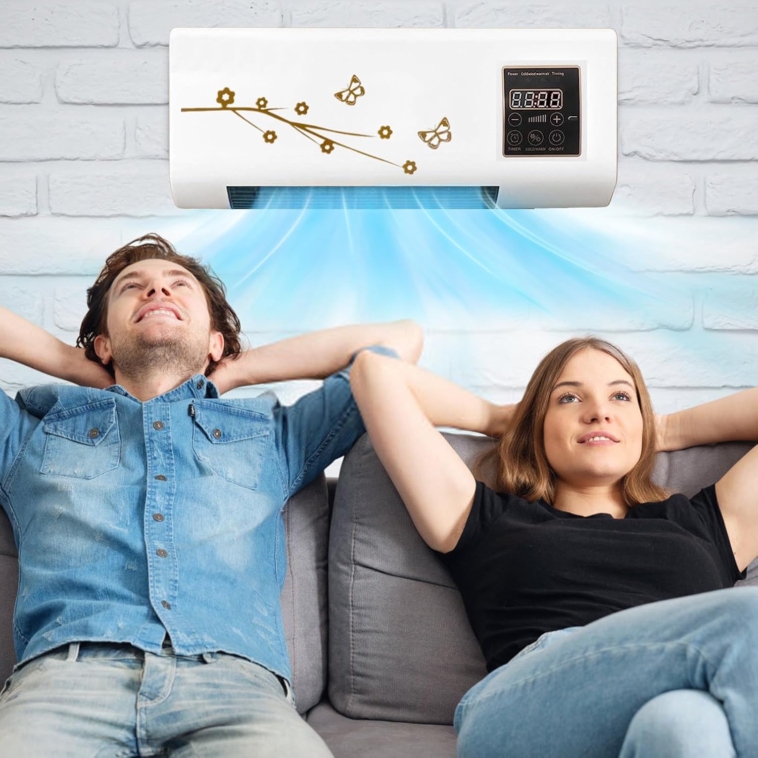 Multifuntional Wall Air Conditioner Fan 2-in-1 Wall Mounted Air Conditioner Heating Fan Portable New Ac and Heater Combo Unit Smart Air Conditioner Fan Heater For Home Office Bedroom